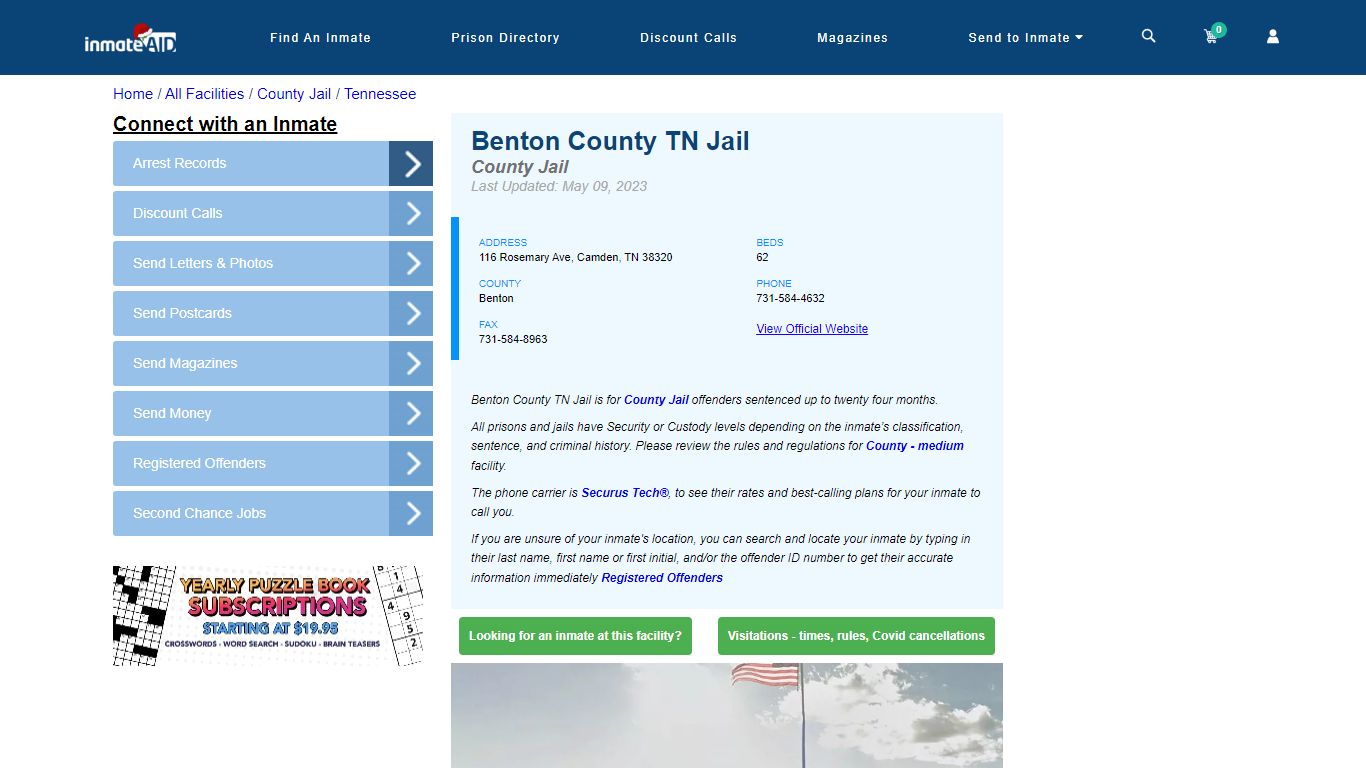 Benton County TN Jail - Inmate Locator - Camden, TN
