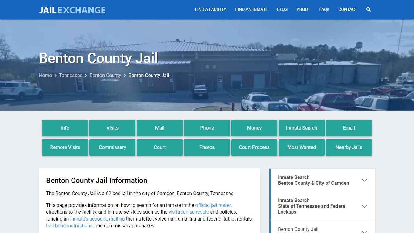 Benton County Jail, TN Inmate Search, Information